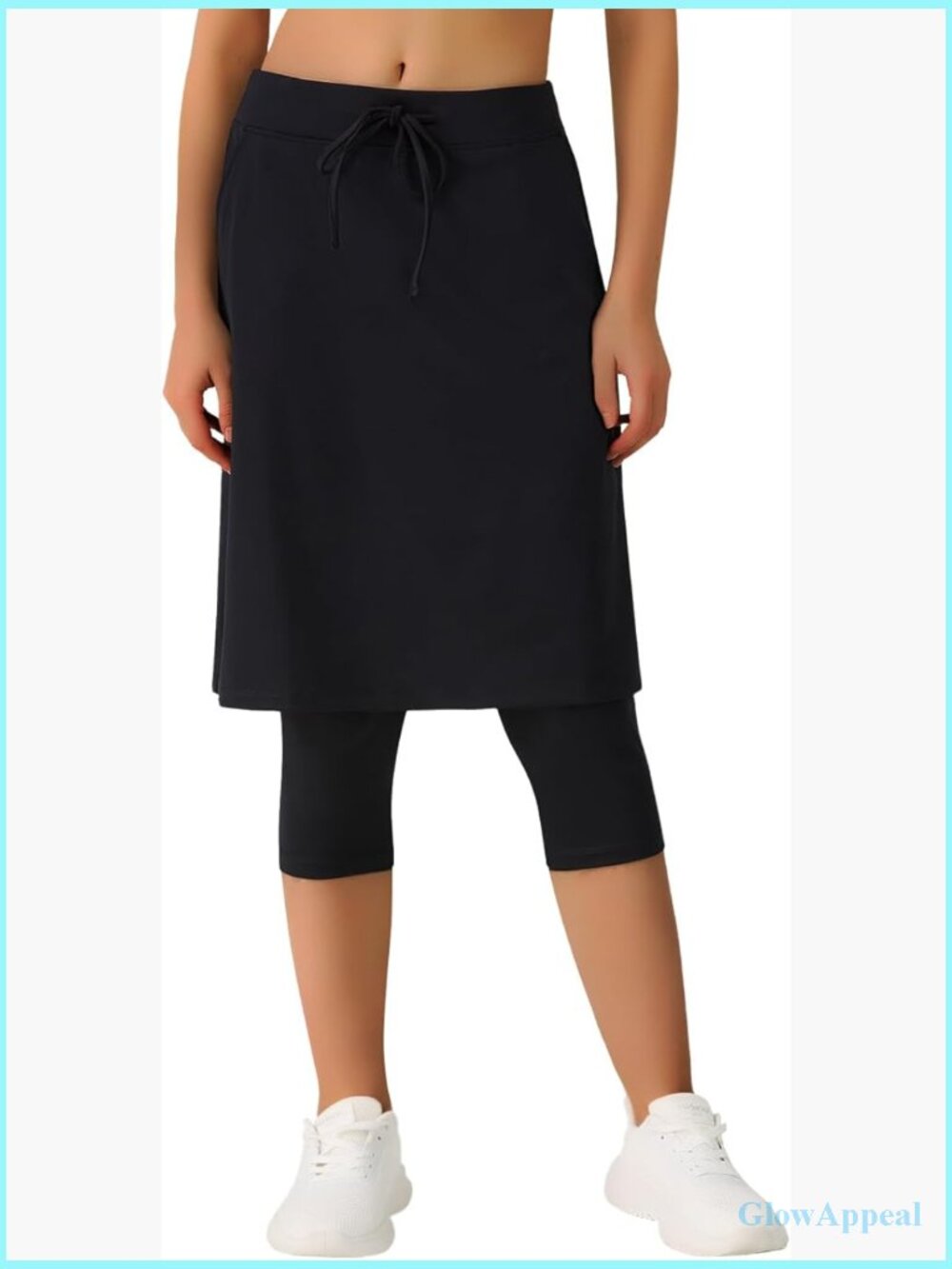 22" Knee Length Skirted Leggings with Pockets